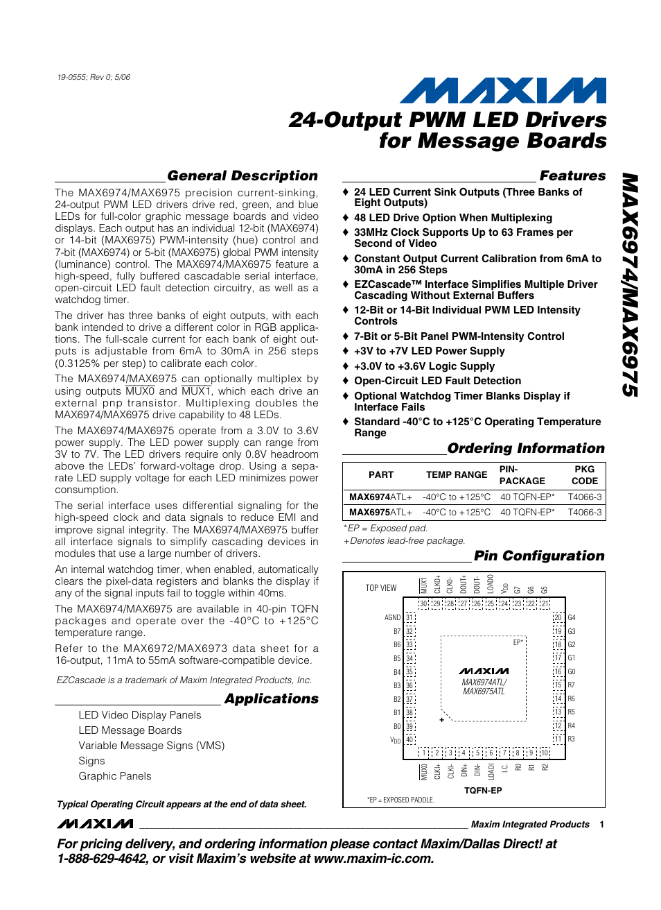 Rainbow Electronics MAX6975 User Manual | 23 pages