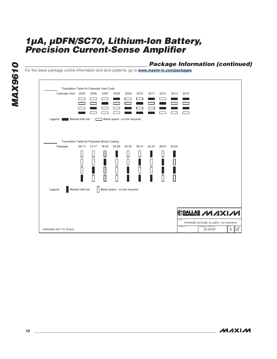 Package information (continued) | Rainbow Electronics MAX9610 User Manual | Page 10 / 11