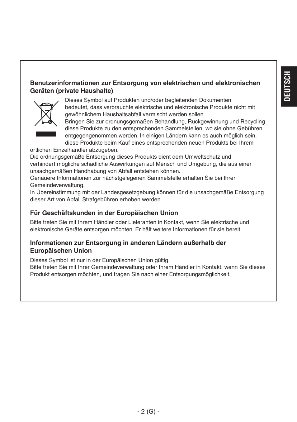 Deutsch | Panasonic AK-HRP150 User Manual | Page 17 / 103