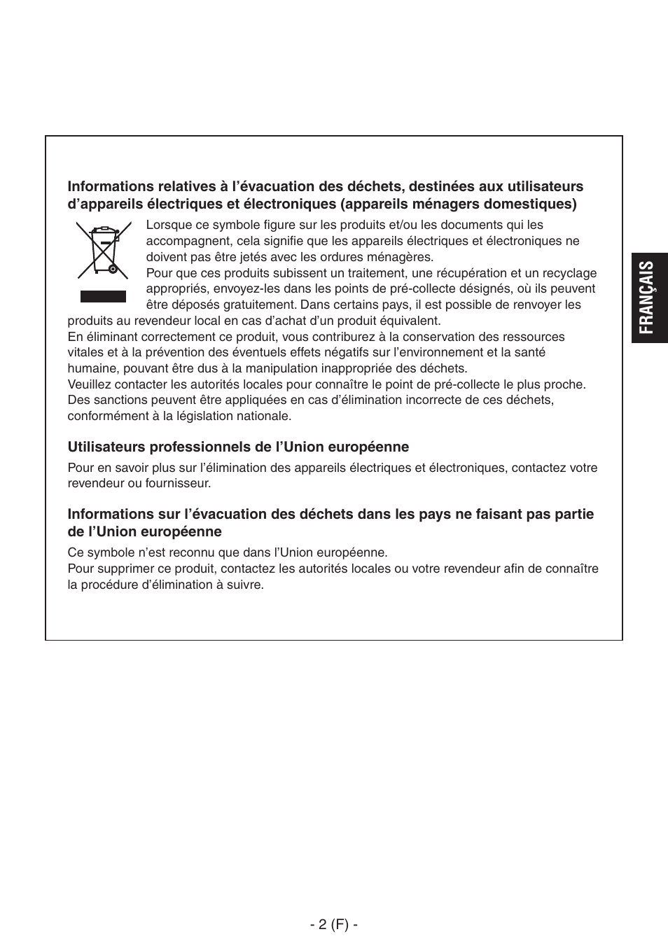 Fran ça is | Panasonic AK-HRP150 User Manual | Page 29 / 103