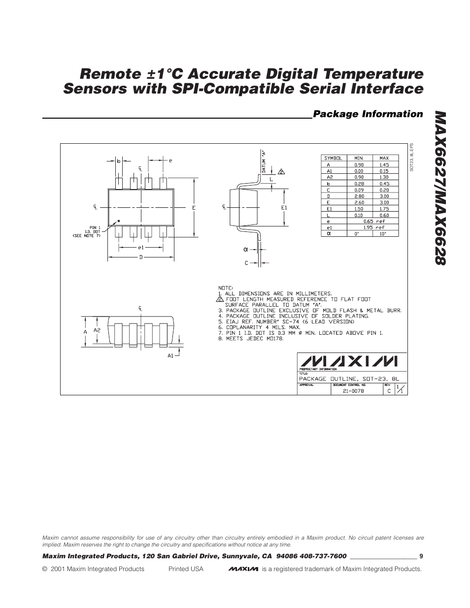 Rainbow Electronics MAX6628 User Manual | Page 9 / 9