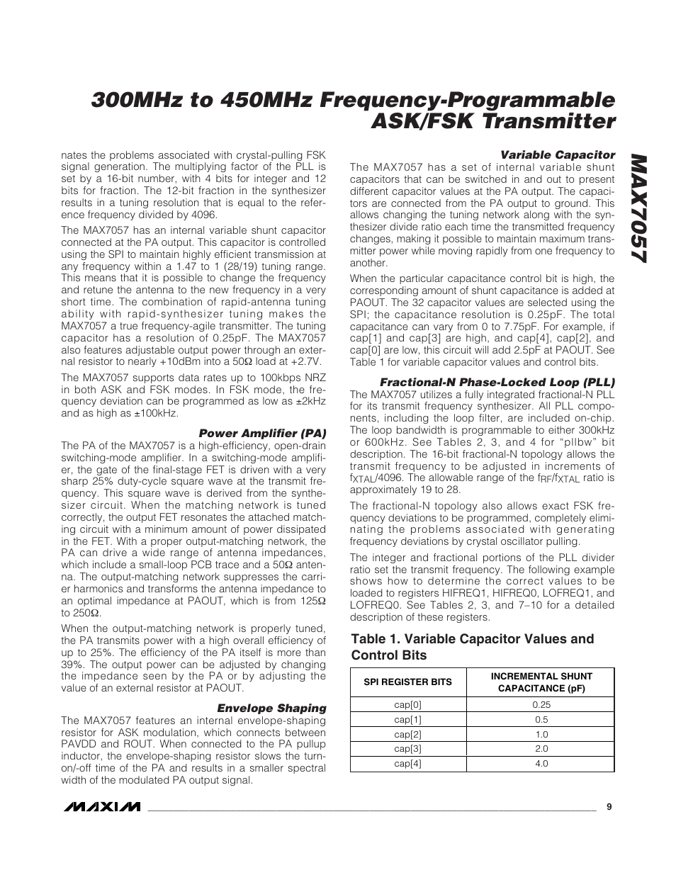 Rainbow Electronics MAX7057 User Manual | Page 9 / 19