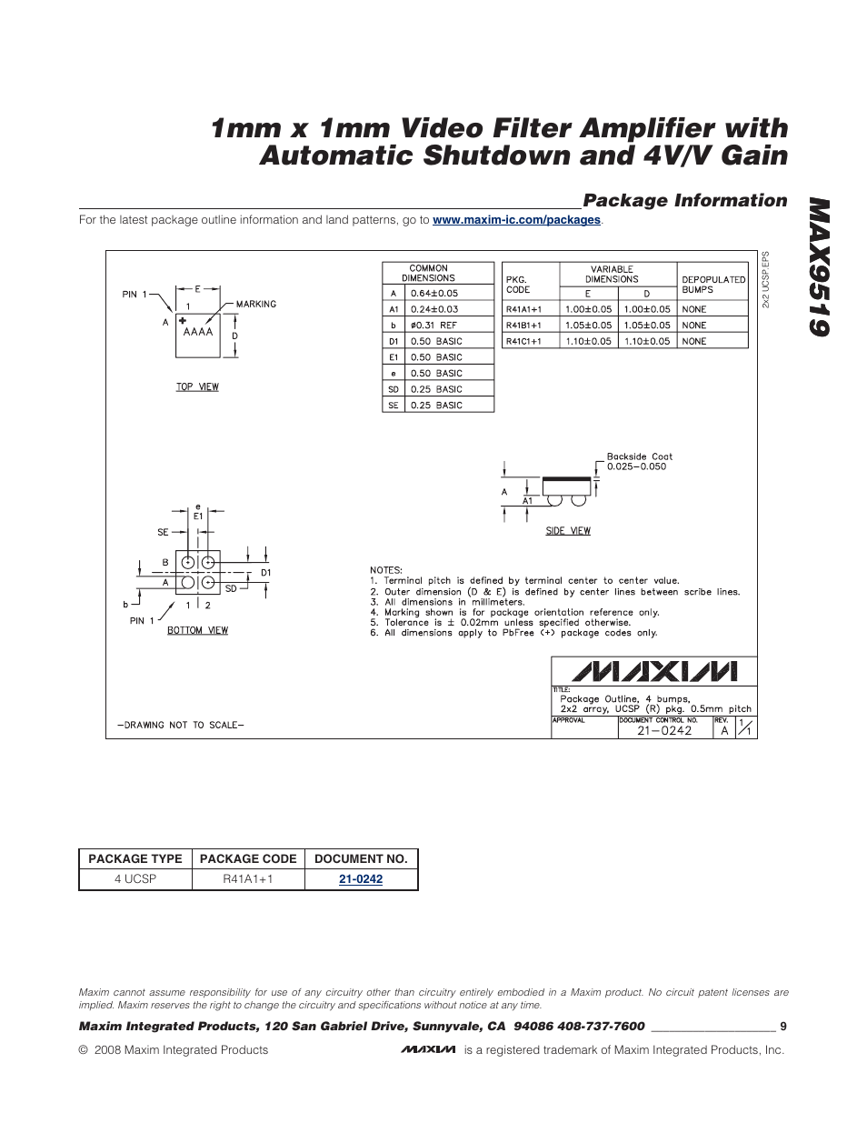 Max9519 | Rainbow Electronics MAX9519 User Manual | Page 9 / 9