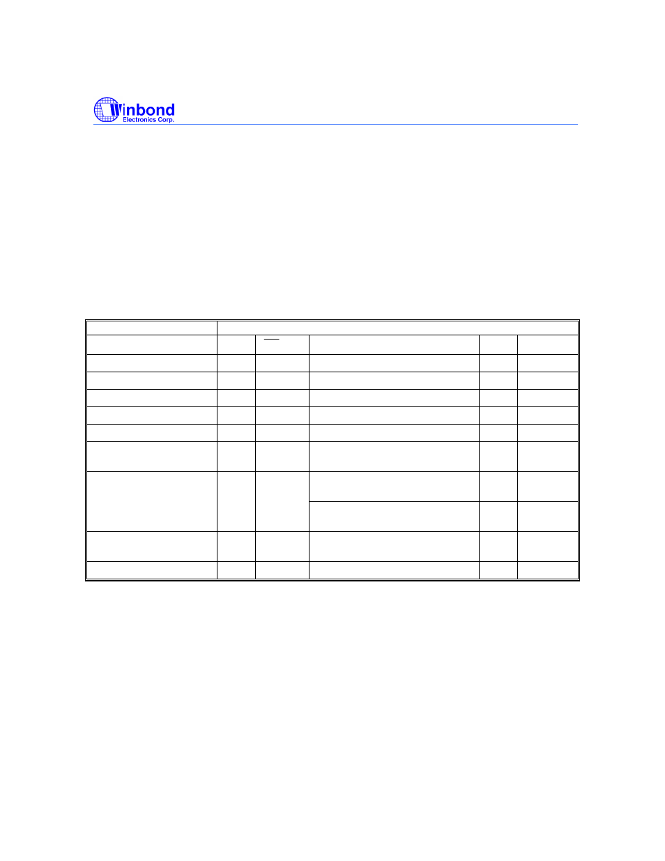 Table of operating modes | Rainbow Electronics W27E520 User Manual | Page 3 / 16