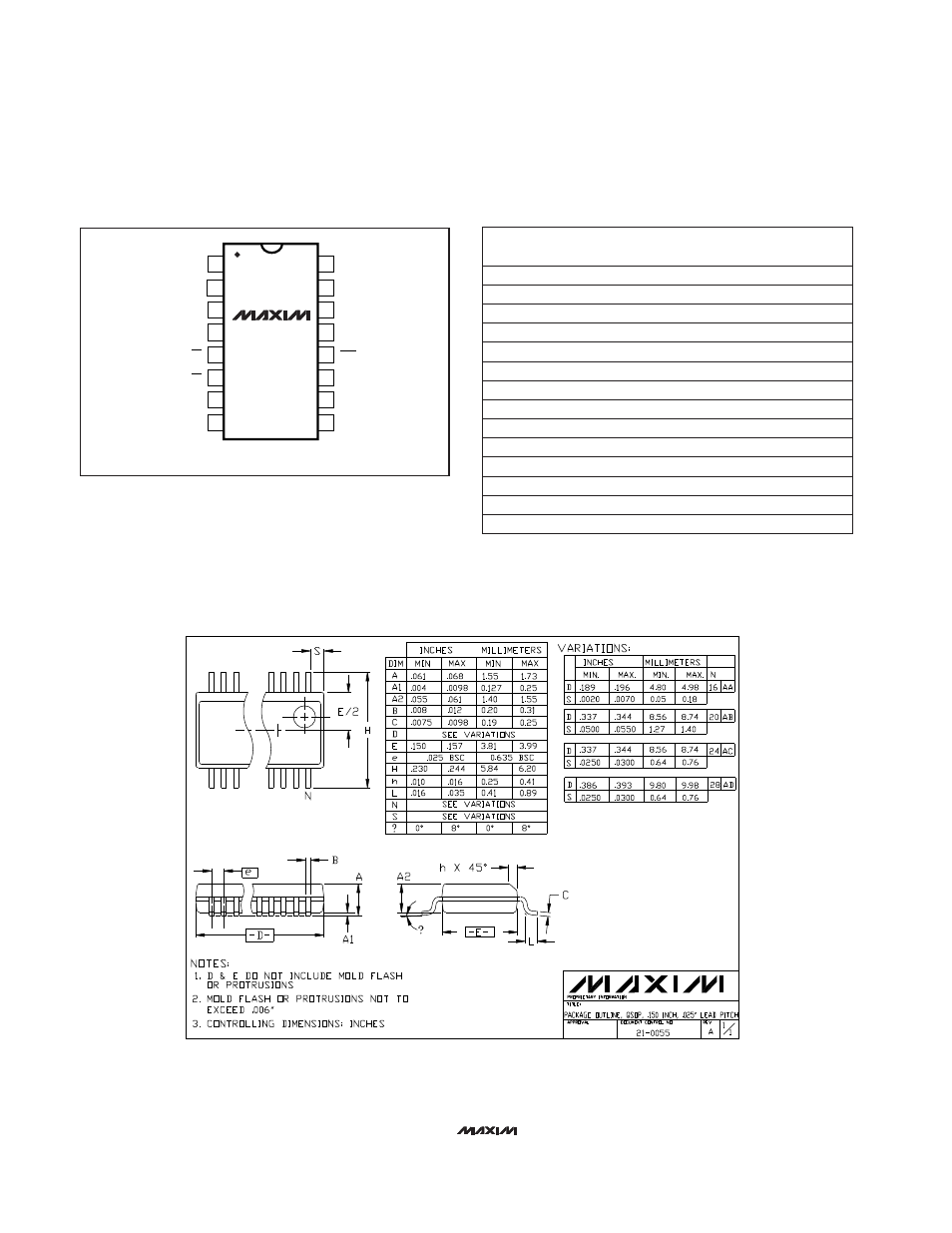 Chip information, Ordering information (continued), Pin configuration | Package information | Rainbow Electronics MAX5155 User Manual | Page 16 / 16