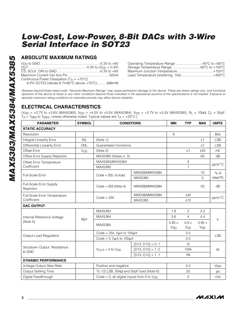 Rainbow Electronics MAX5385 User Manual | Page 2 / 12