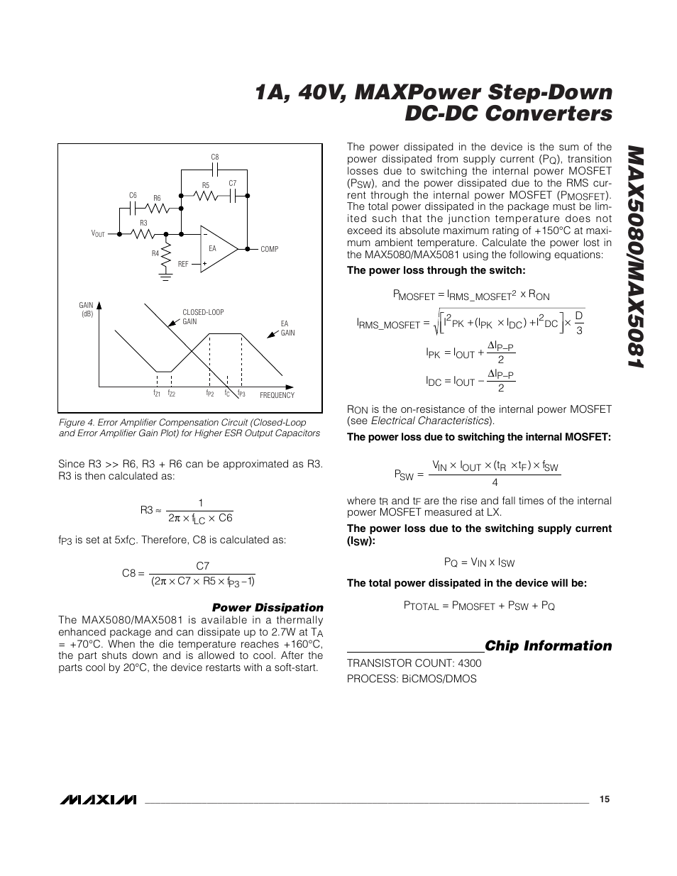 Chip information | Rainbow Electronics MAX5081 User Manual | Page 15 / 19