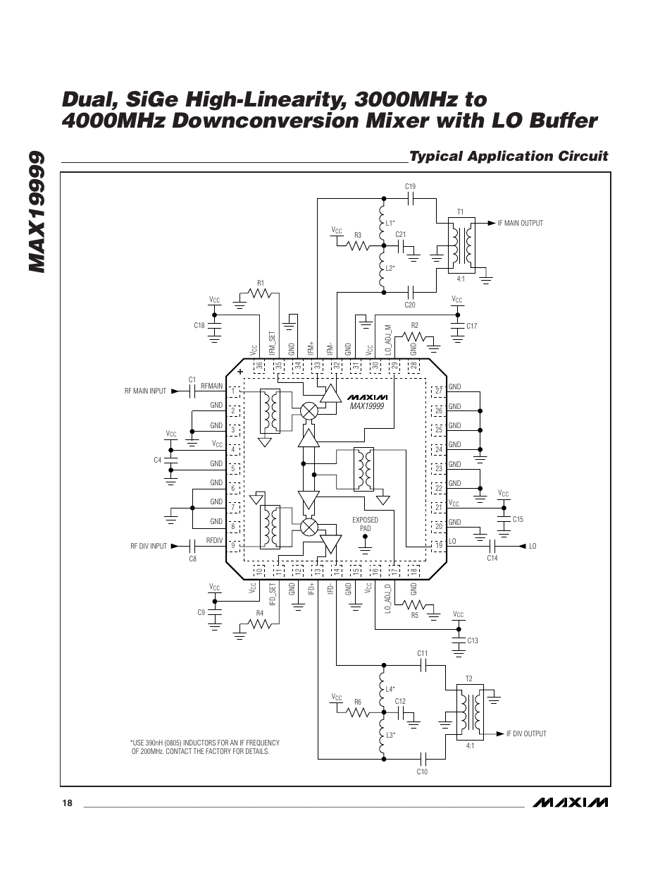 Typical application circuit | Rainbow Electronics MAX19999 User Manual | Page 18 / 19