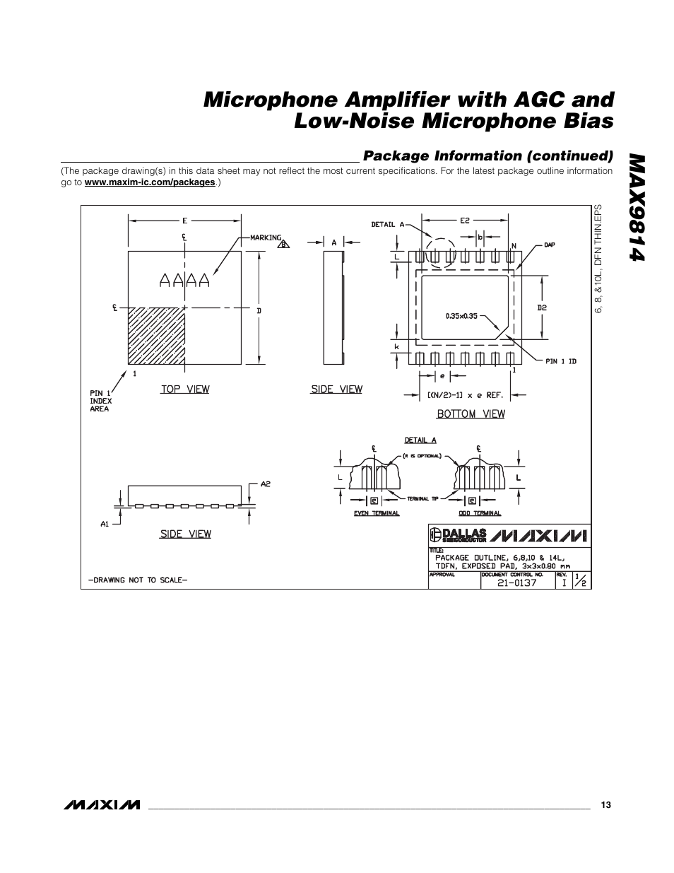 Rainbow Electronics MAX9814 User Manual | Page 13 / 14