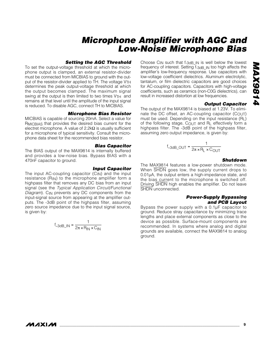 Rainbow Electronics MAX9814 User Manual | Page 9 / 14