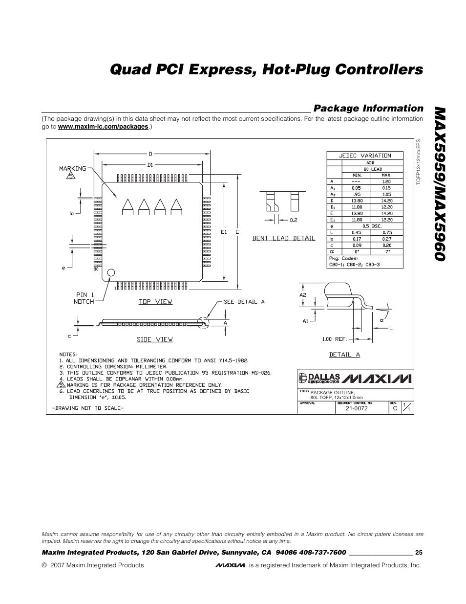 Package information | Rainbow Electronics MAX5960 User Manual | Page 25 / 25