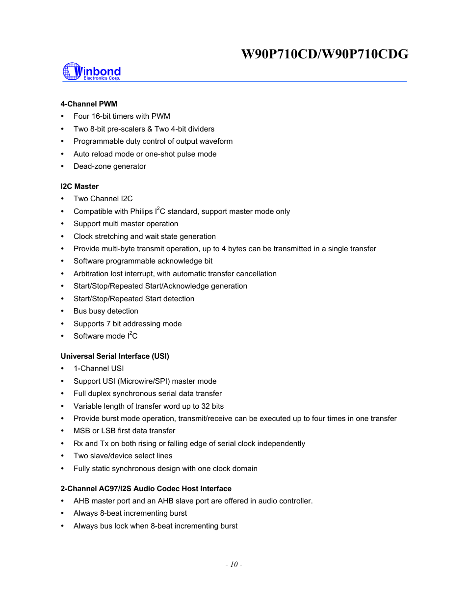 Rainbow Electronics W90P710CDG User Manual | Page 10 / 552