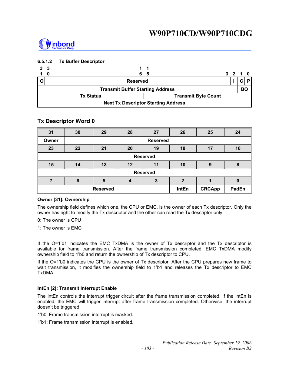 Rainbow Electronics W90P710CDG User Manual | Page 103 / 552