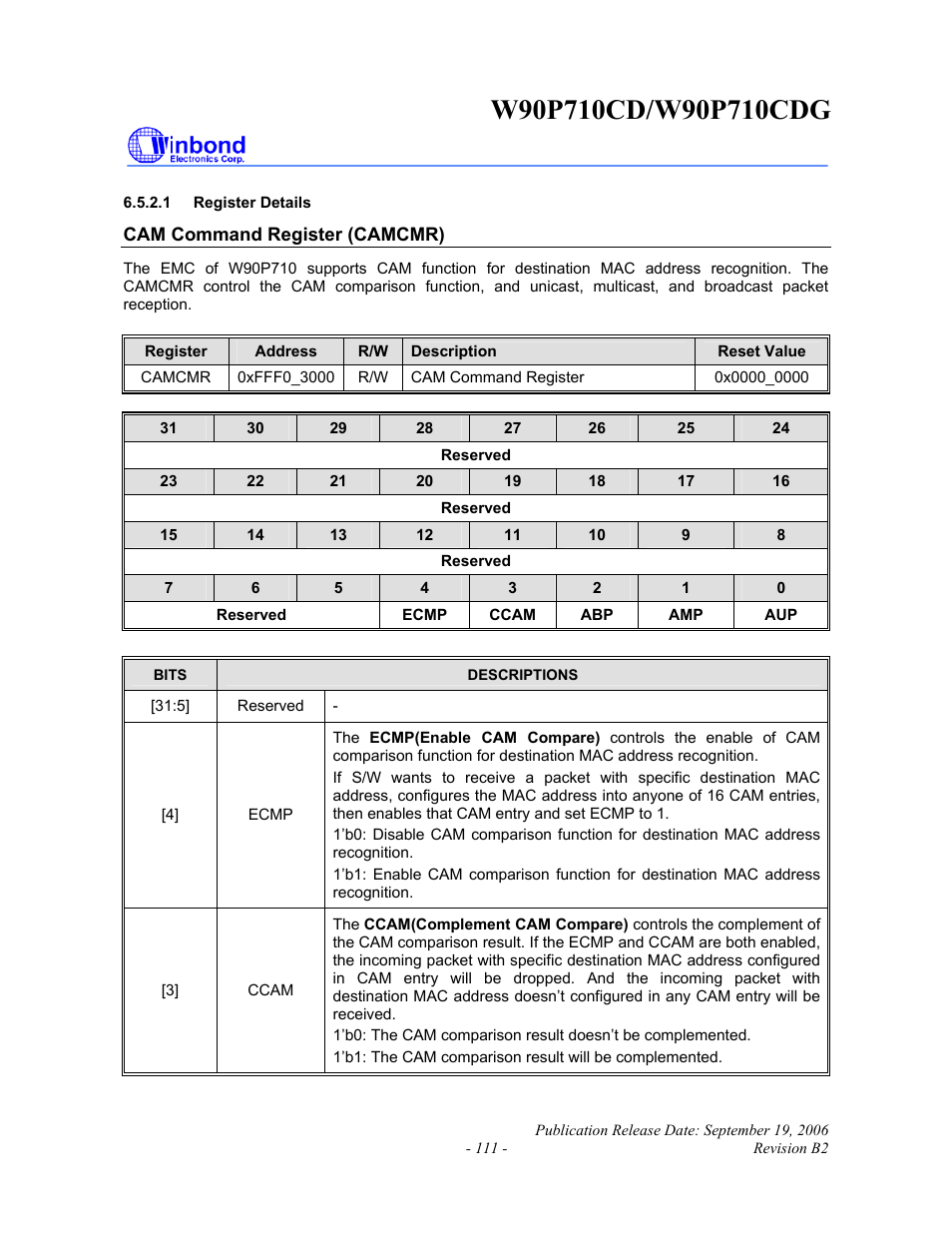 Rainbow Electronics W90P710CDG User Manual | Page 111 / 552