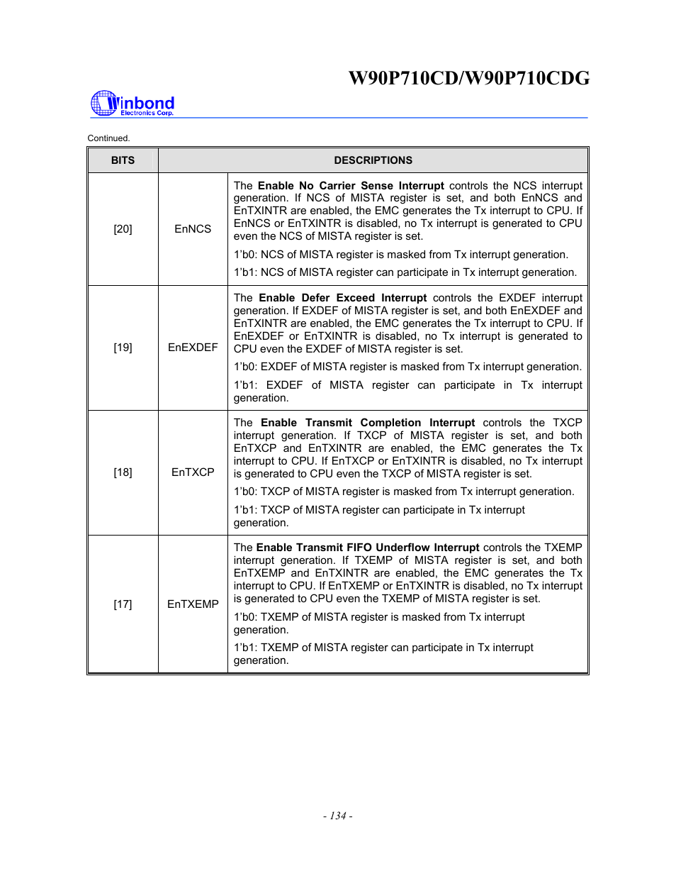 Rainbow Electronics W90P710CDG User Manual | Page 134 / 552