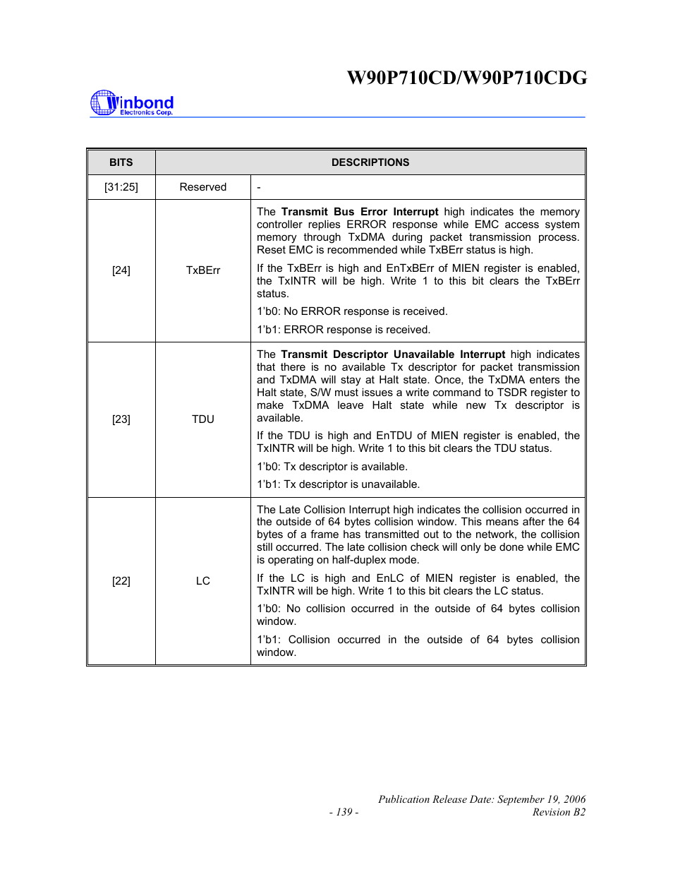 Rainbow Electronics W90P710CDG User Manual | Page 139 / 552