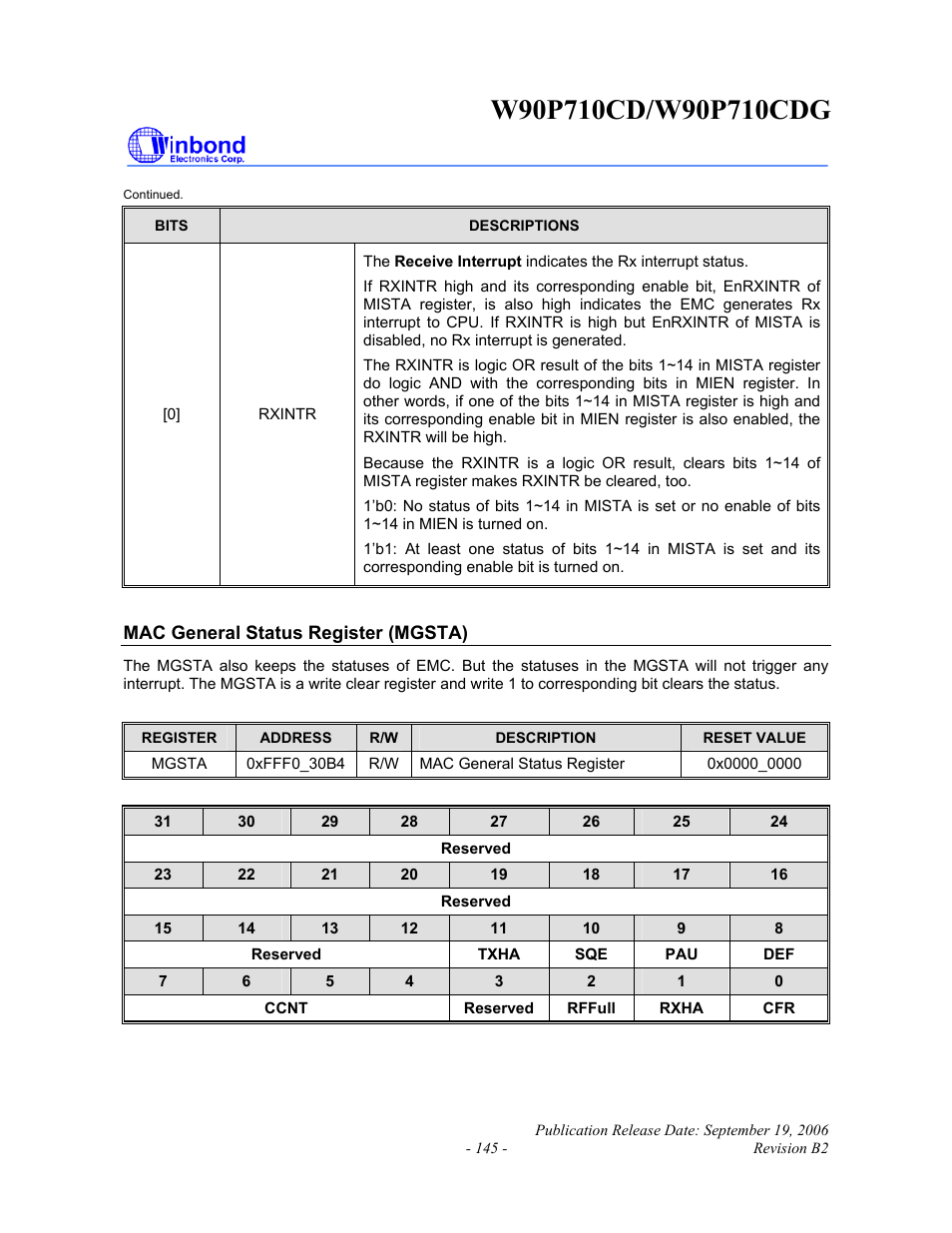 Rainbow Electronics W90P710CDG User Manual | Page 145 / 552