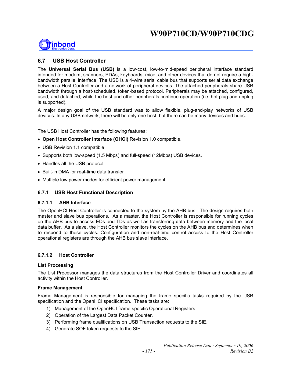 Rainbow Electronics W90P710CDG User Manual | Page 171 / 552