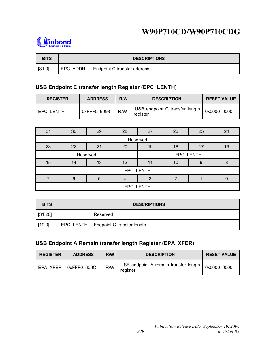 Rainbow Electronics W90P710CDG User Manual | Page 229 / 552