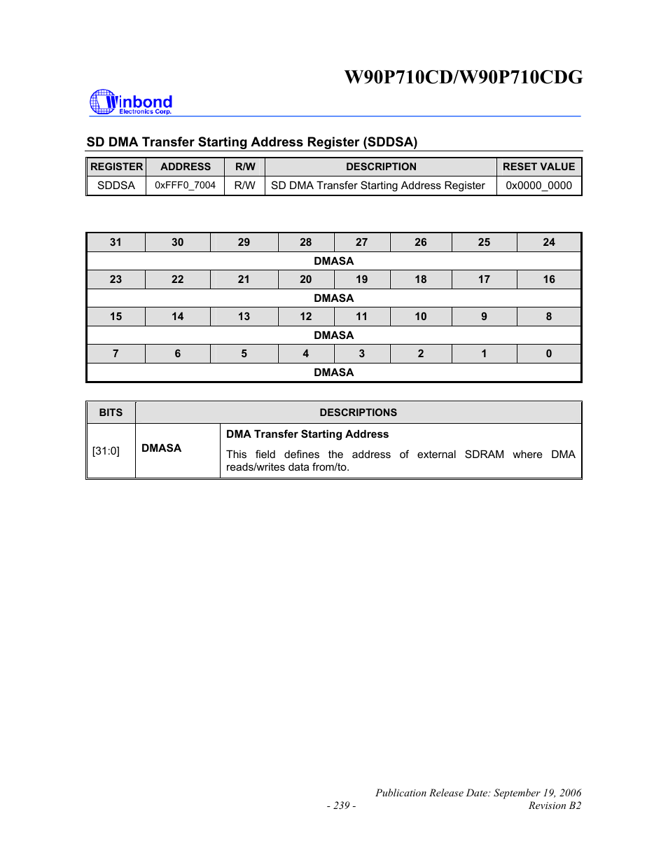 Rainbow Electronics W90P710CDG User Manual | Page 239 / 552