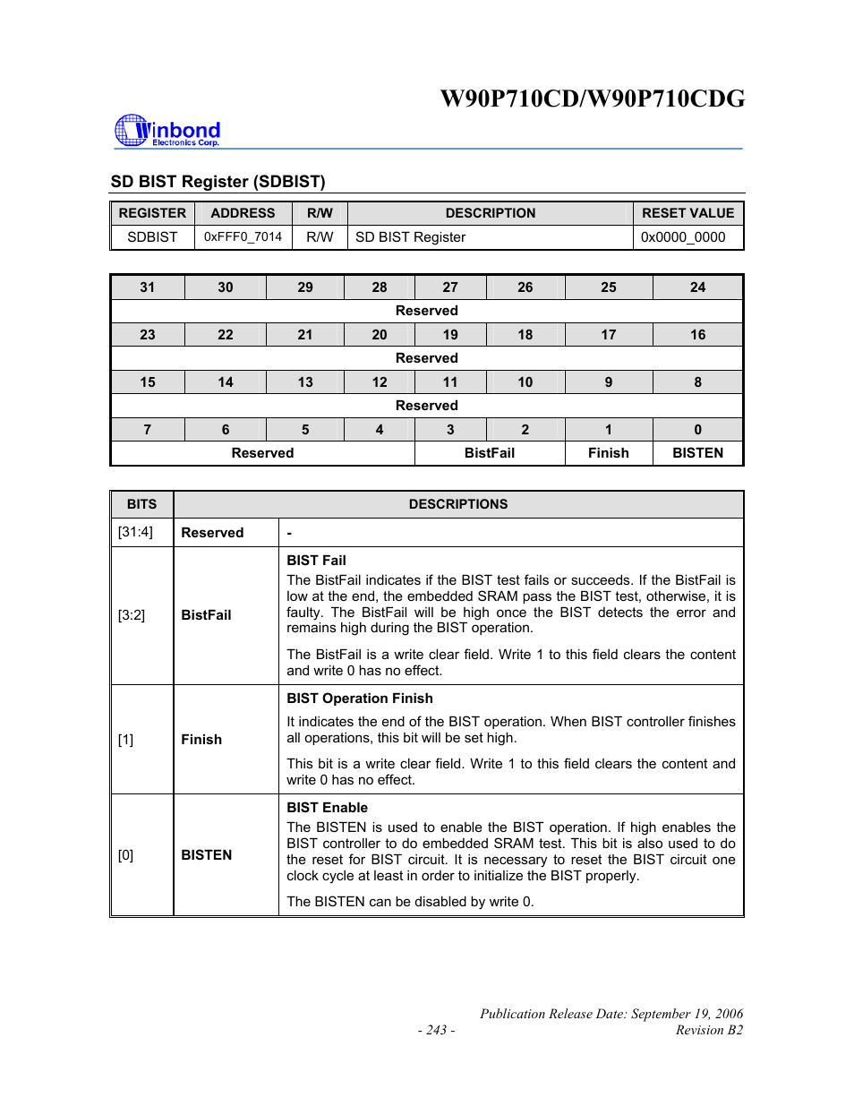 Rainbow Electronics W90P710CDG User Manual | Page 243 / 552