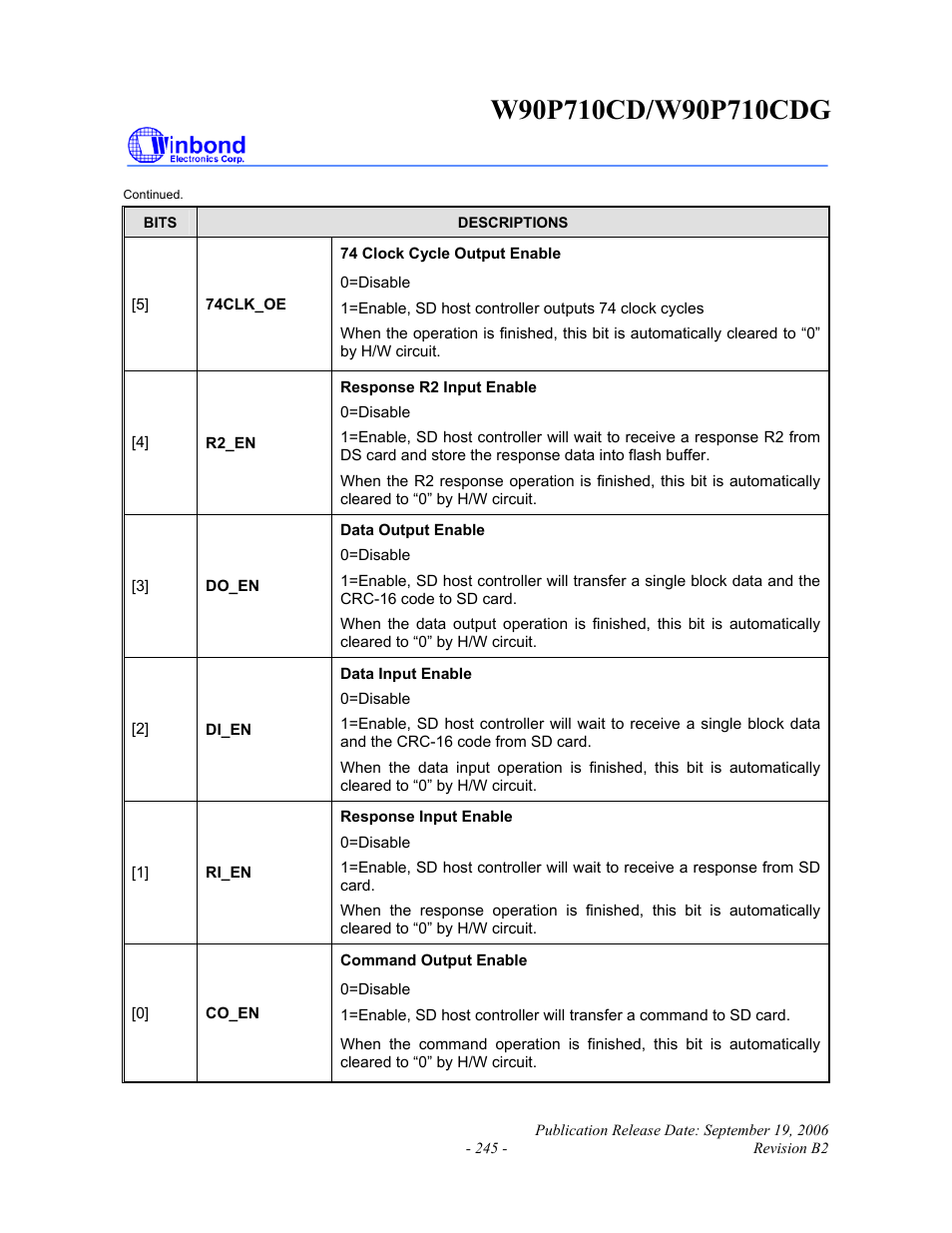 Rainbow Electronics W90P710CDG User Manual | Page 245 / 552