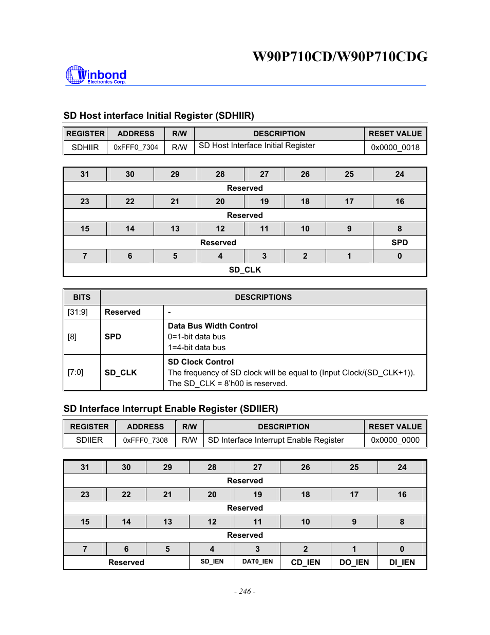 Rainbow Electronics W90P710CDG User Manual | Page 246 / 552