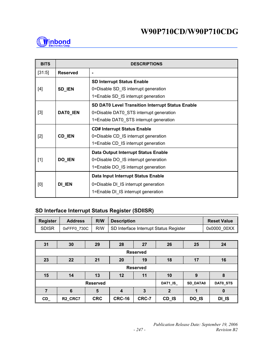 Rainbow Electronics W90P710CDG User Manual | Page 247 / 552