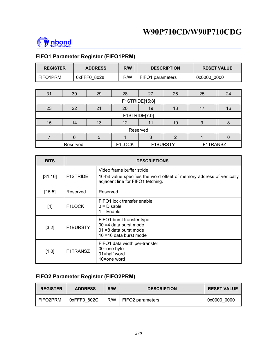 Rainbow Electronics W90P710CDG User Manual | Page 270 / 552