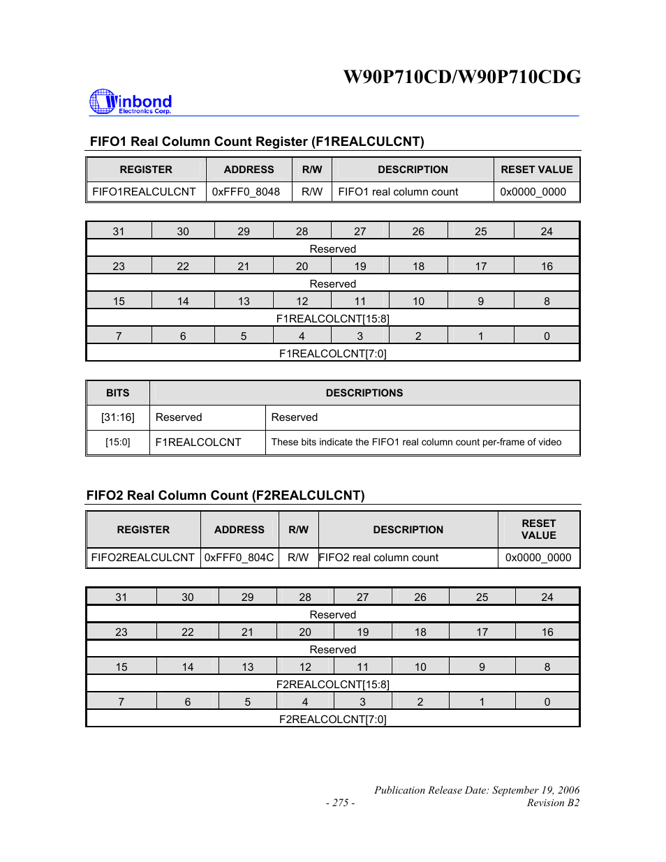 Rainbow Electronics W90P710CDG User Manual | Page 275 / 552