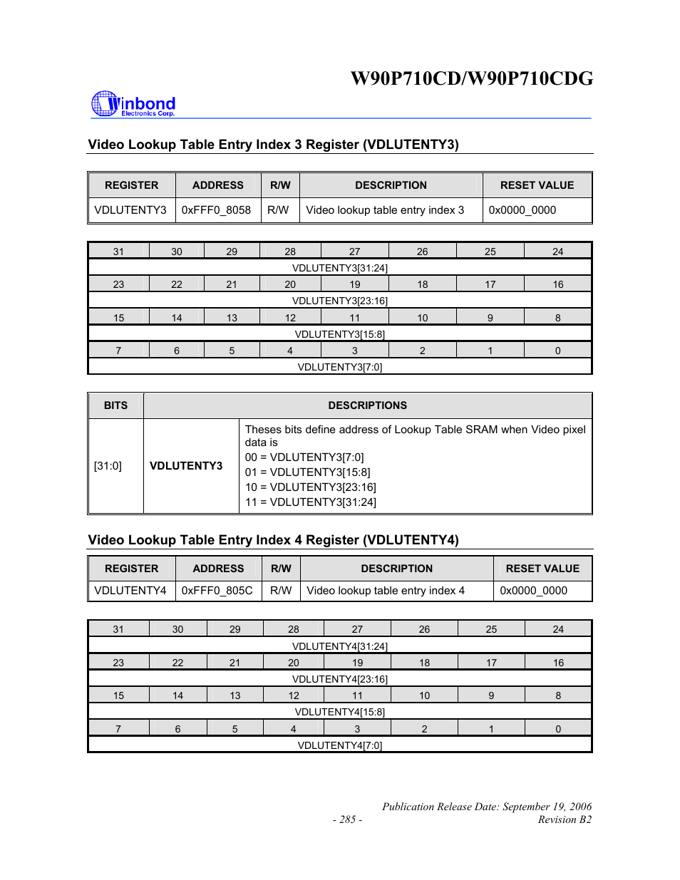 Rainbow Electronics W90P710CDG User Manual | Page 285 / 552