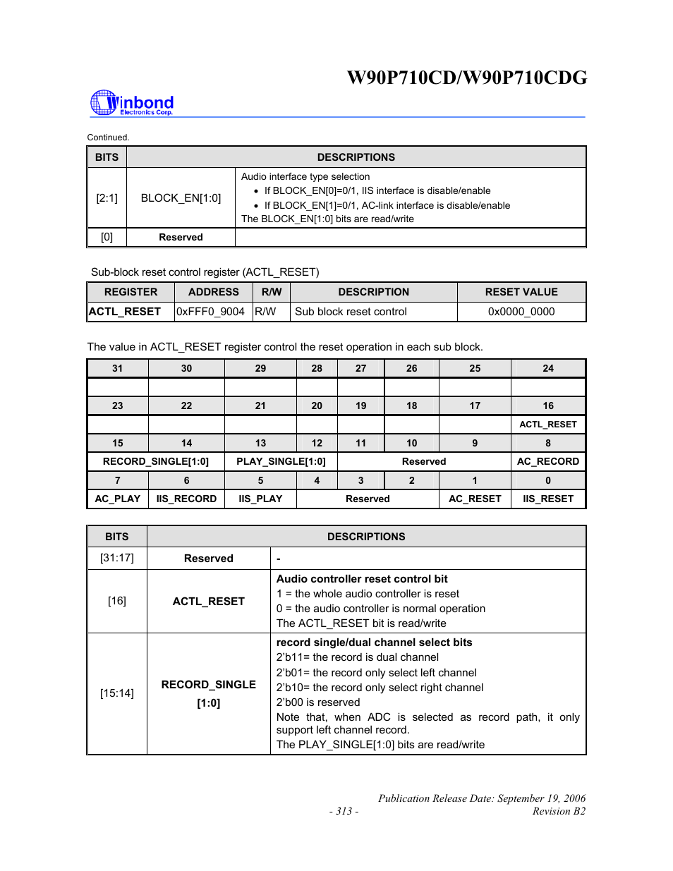 Rainbow Electronics W90P710CDG User Manual | Page 313 / 552
