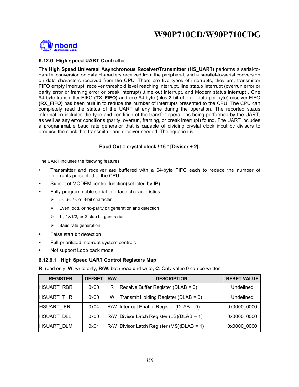 Rainbow Electronics W90P710CDG User Manual | Page 350 / 552