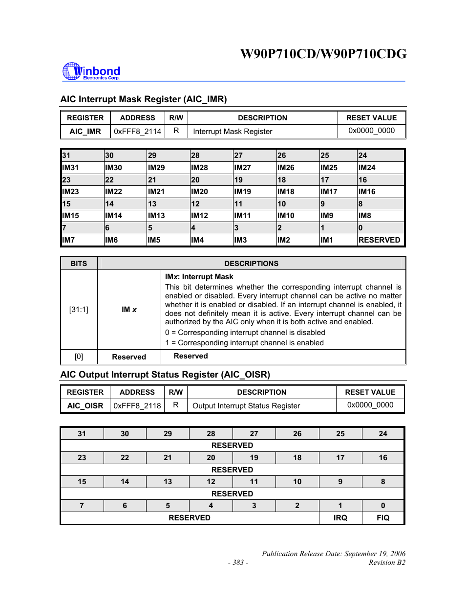 Rainbow Electronics W90P710CDG User Manual | Page 383 / 552