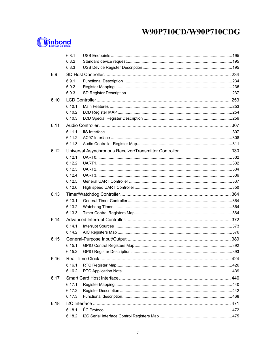 Rainbow Electronics W90P710CDG User Manual | Page 4 / 552