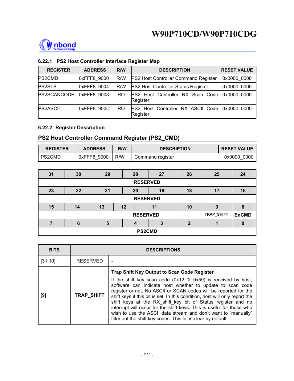 Rainbow Electronics W90P710CDG User Manual | Page 511 / 552