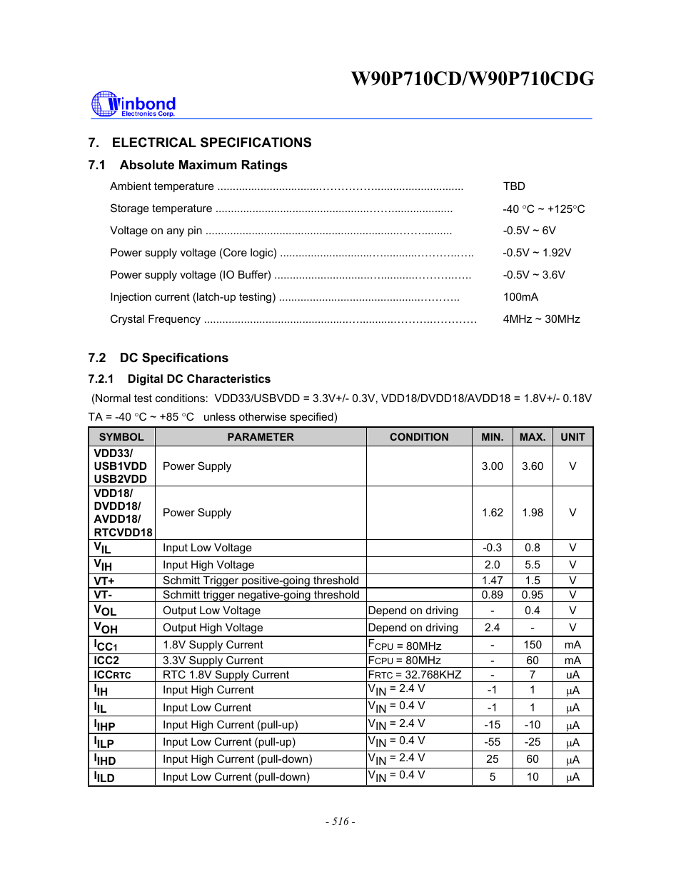 Rainbow Electronics W90P710CDG User Manual | Page 515 / 552
