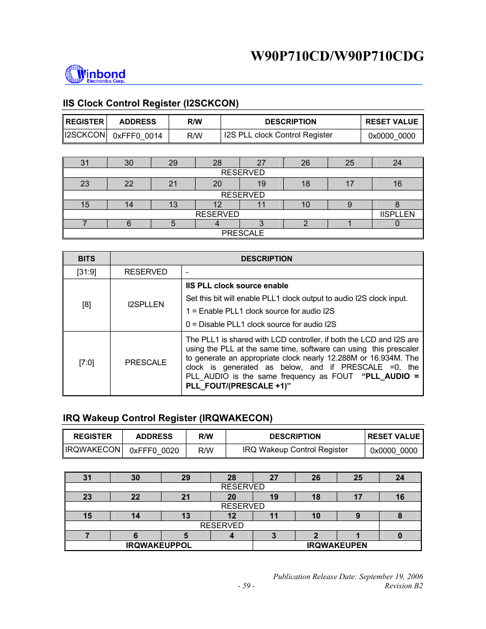 Rainbow Electronics W90P710CDG User Manual | Page 59 / 552