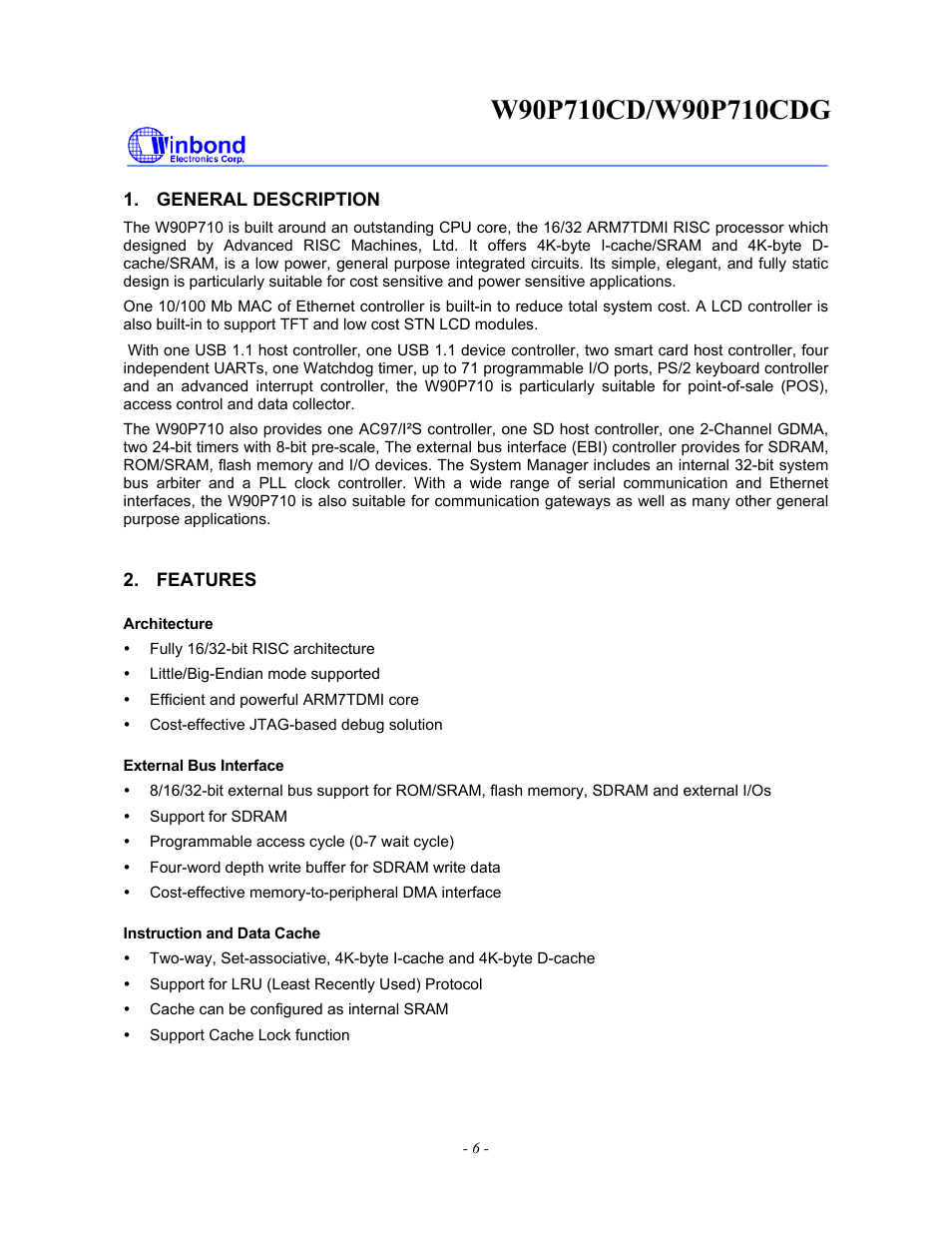 Rainbow Electronics W90P710CDG User Manual | Page 6 / 552