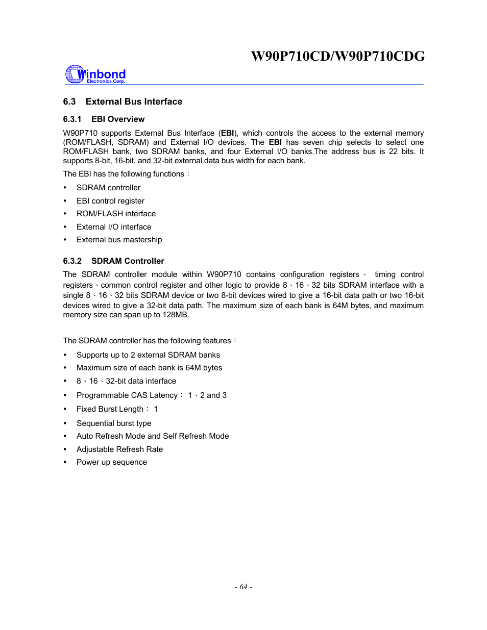 Rainbow Electronics W90P710CDG User Manual | Page 64 / 552