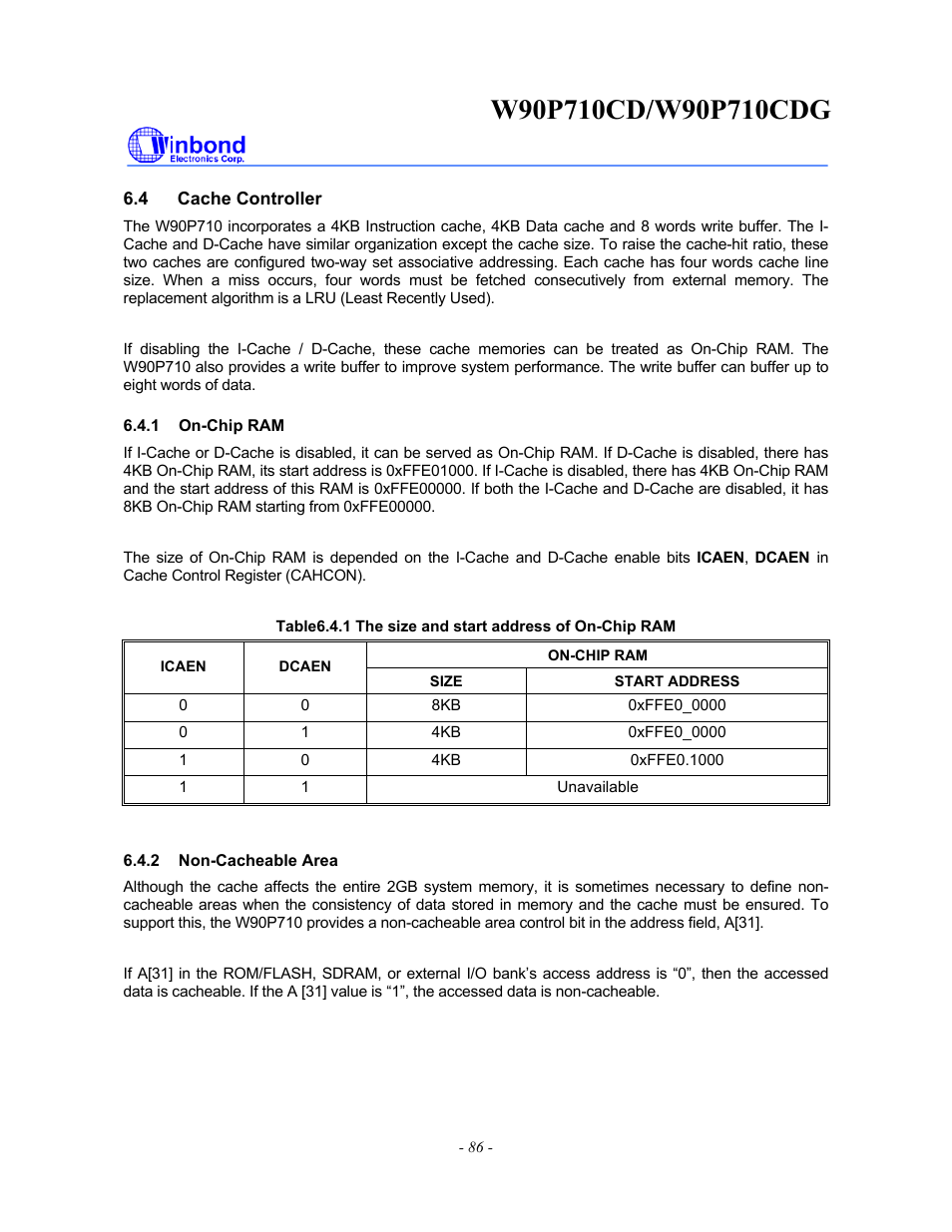 Rainbow Electronics W90P710CDG User Manual | Page 86 / 552