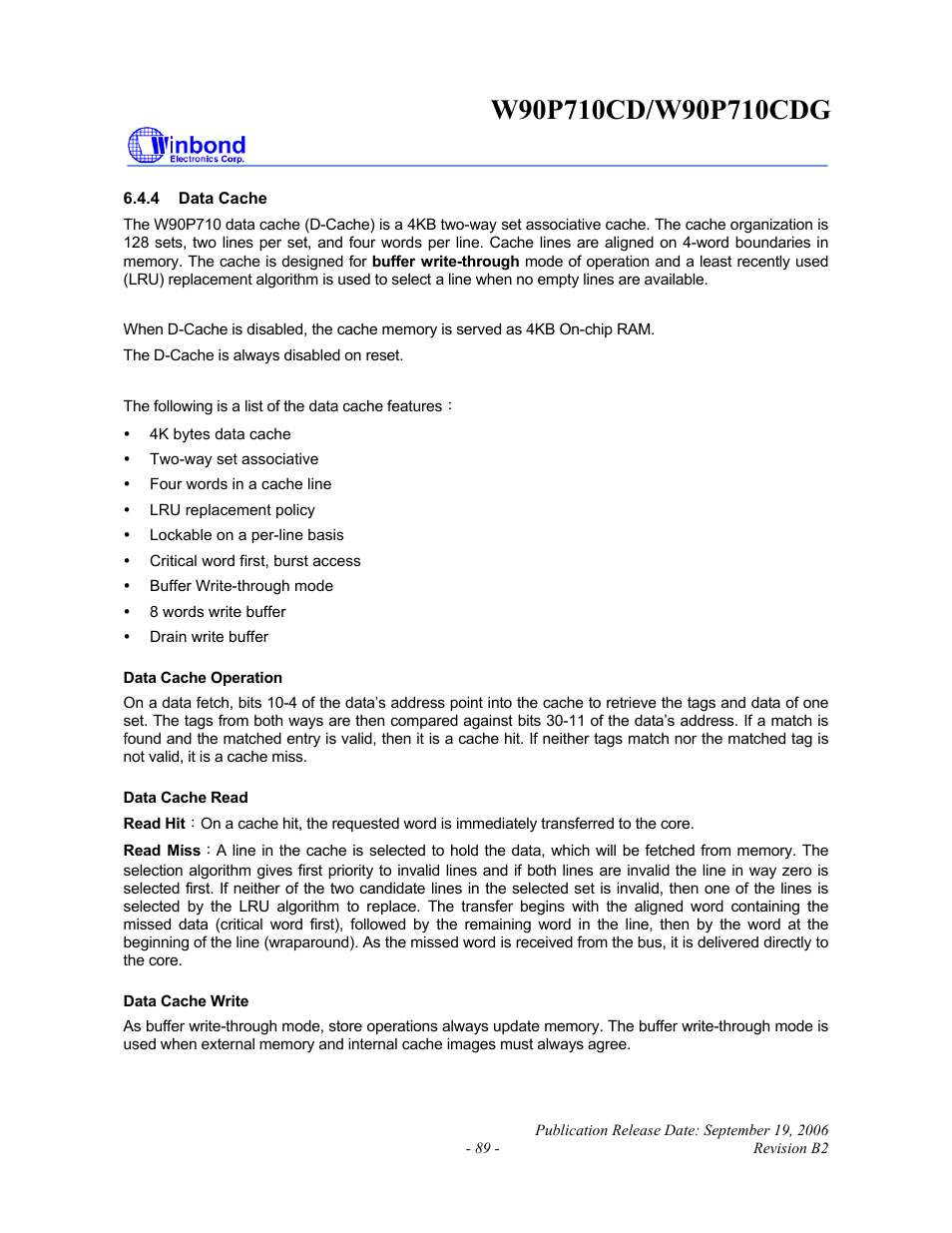 Rainbow Electronics W90P710CDG User Manual | Page 89 / 552