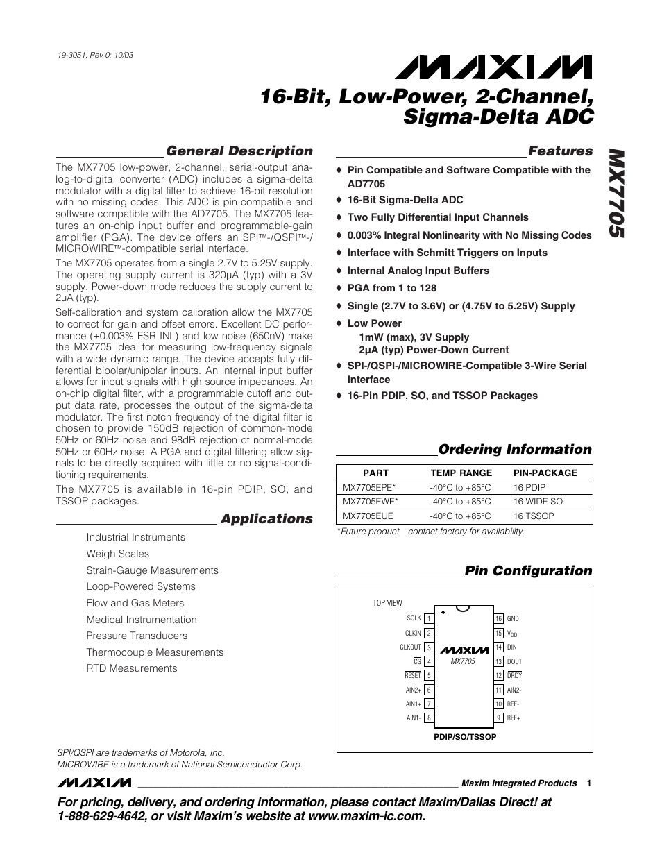 Rainbow Electronics MX7705 User Manual | 34 pages