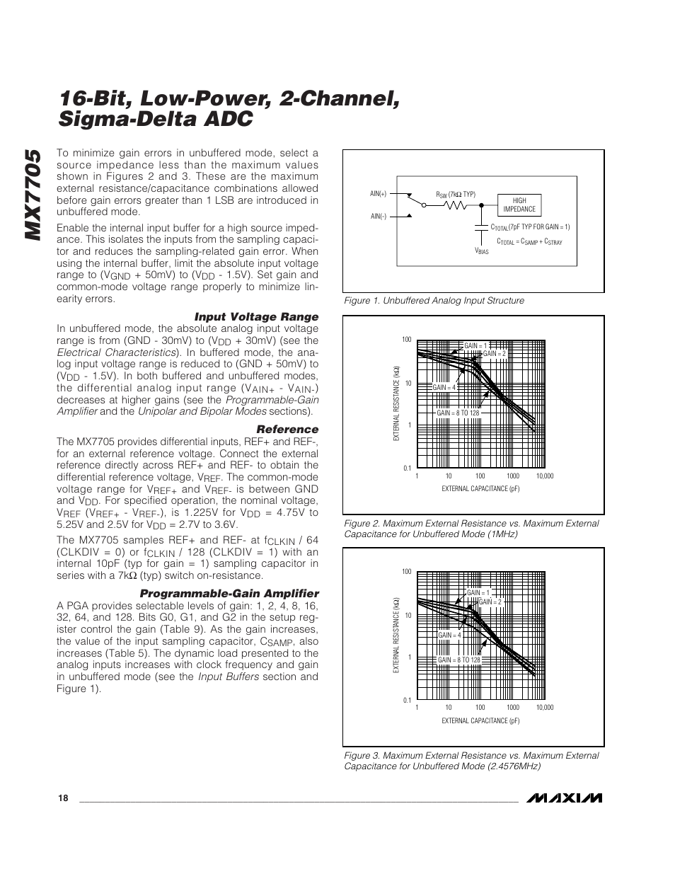 Mx7705, Bit, low-power, 2-channel, sigma-delta adc | Rainbow Electronics MX7705 User Manual | Page 18 / 34