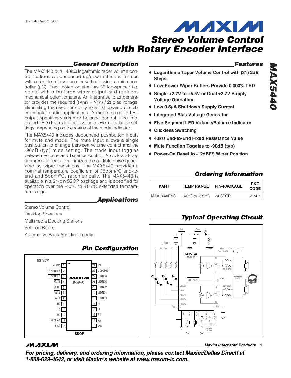 Rainbow Electronics MAX5440 User Manual | 16 pages