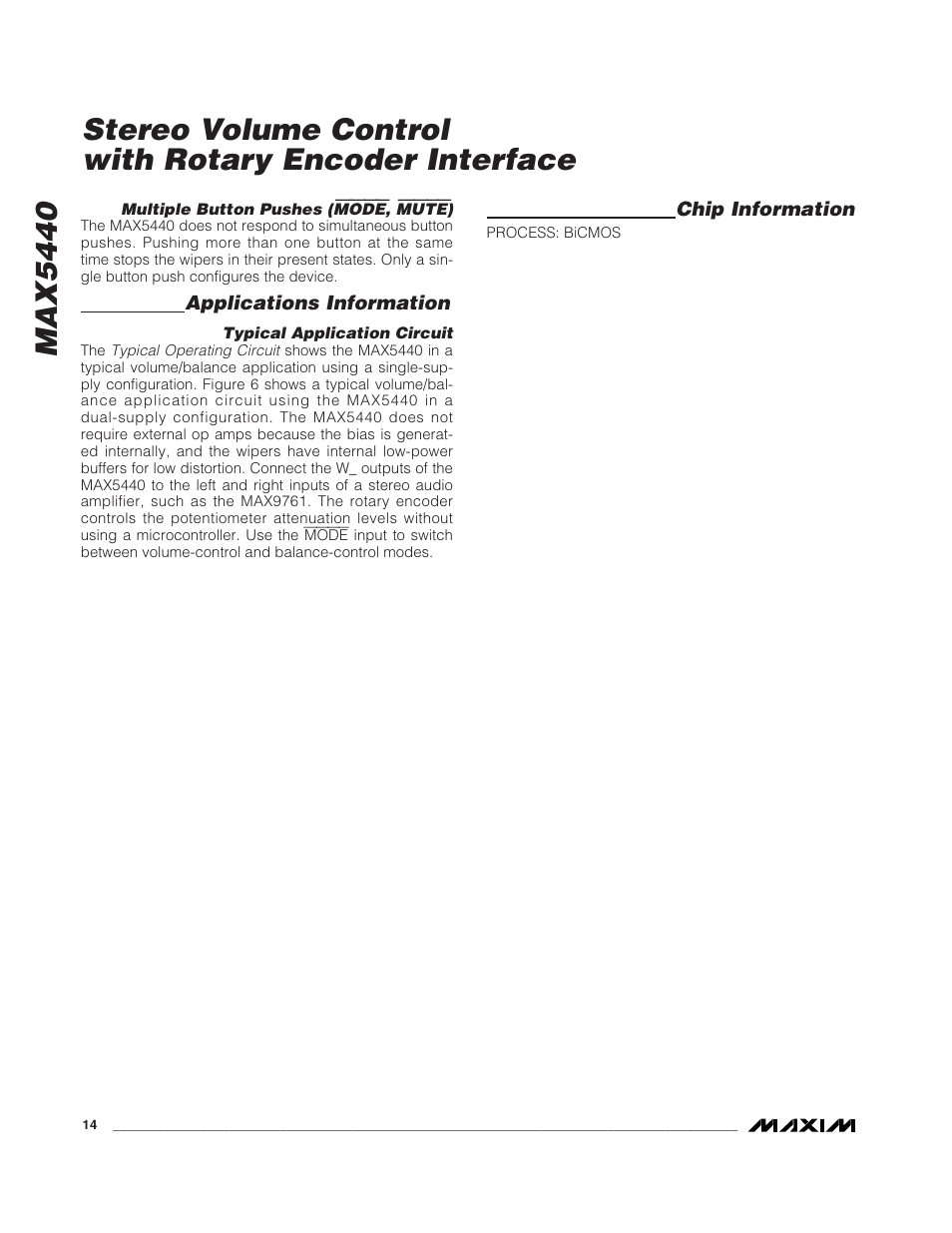 Max5440 | Rainbow Electronics MAX5440 User Manual | Page 14 / 16