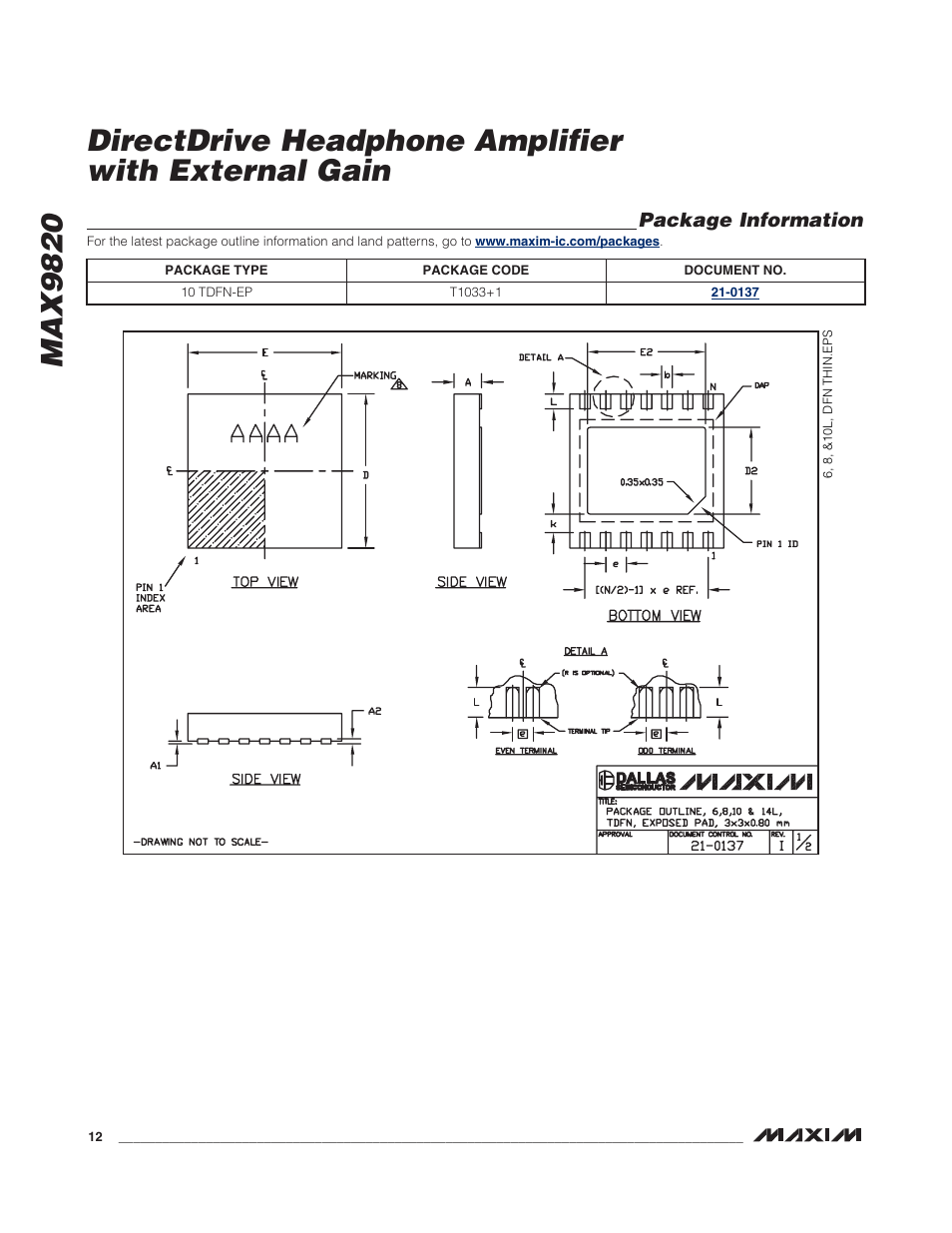 Rainbow Electronics MAX9820 User Manual | Page 12 / 13