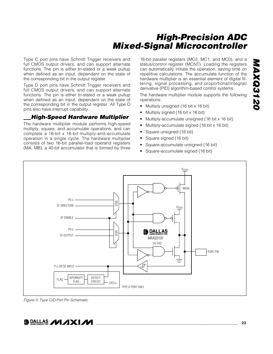 High-speed hardware multiplier | Rainbow Electronics MAXQ3120 User Manual | Page 23 / 33