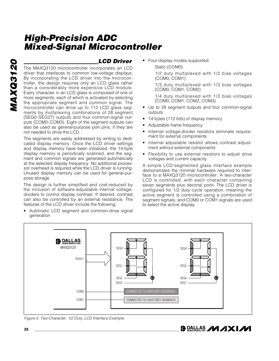 Maxq3120, High-precision adc mixed-signal microcontroller, Lcd driver | Rainbow Electronics MAXQ3120 User Manual | Page 26 / 33