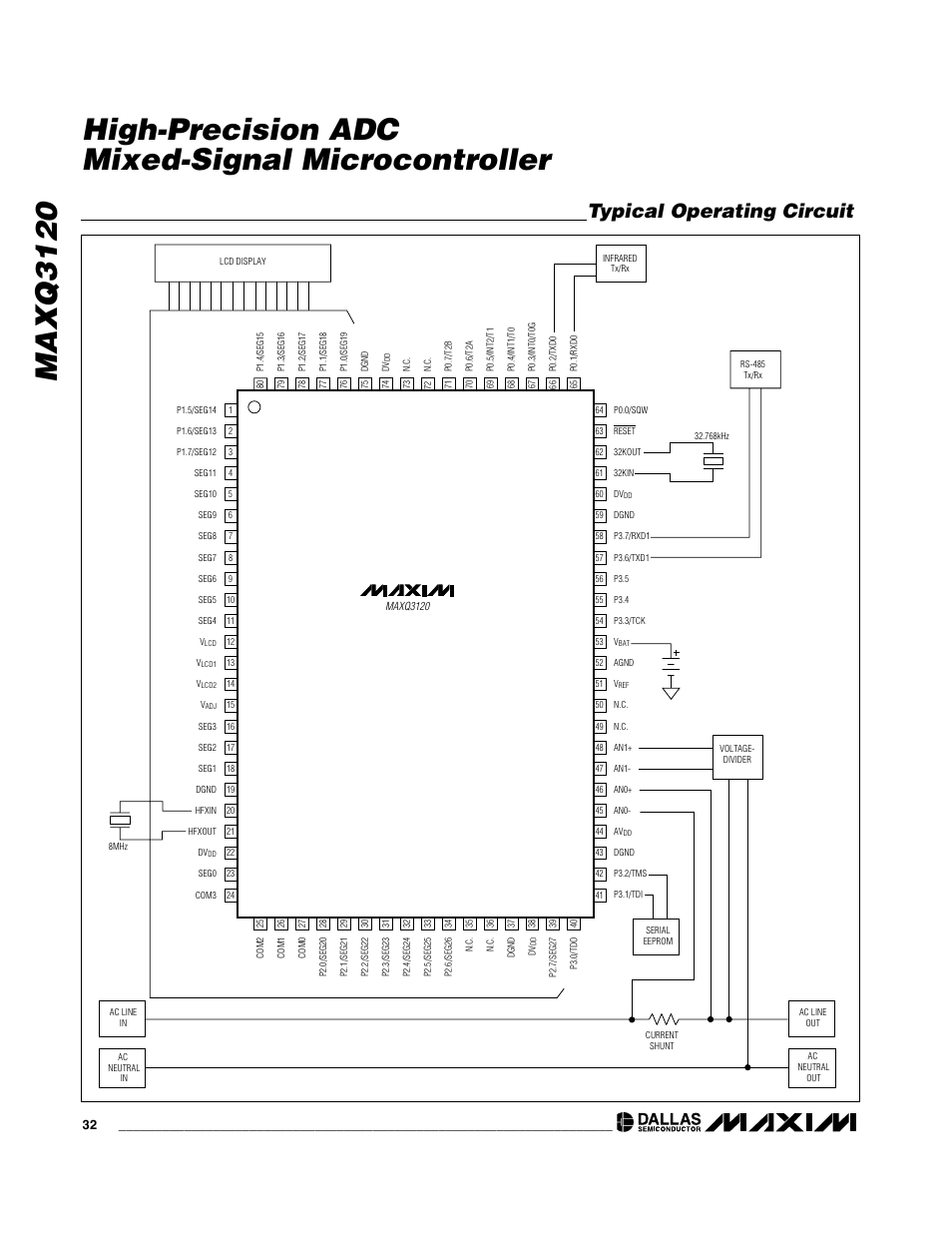 Typical operating circuit | Rainbow Electronics MAXQ3120 User Manual | Page 32 / 33